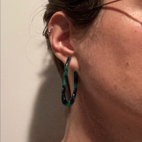 Acrylic Drop Hoop Earrings - Picture 2 of 2